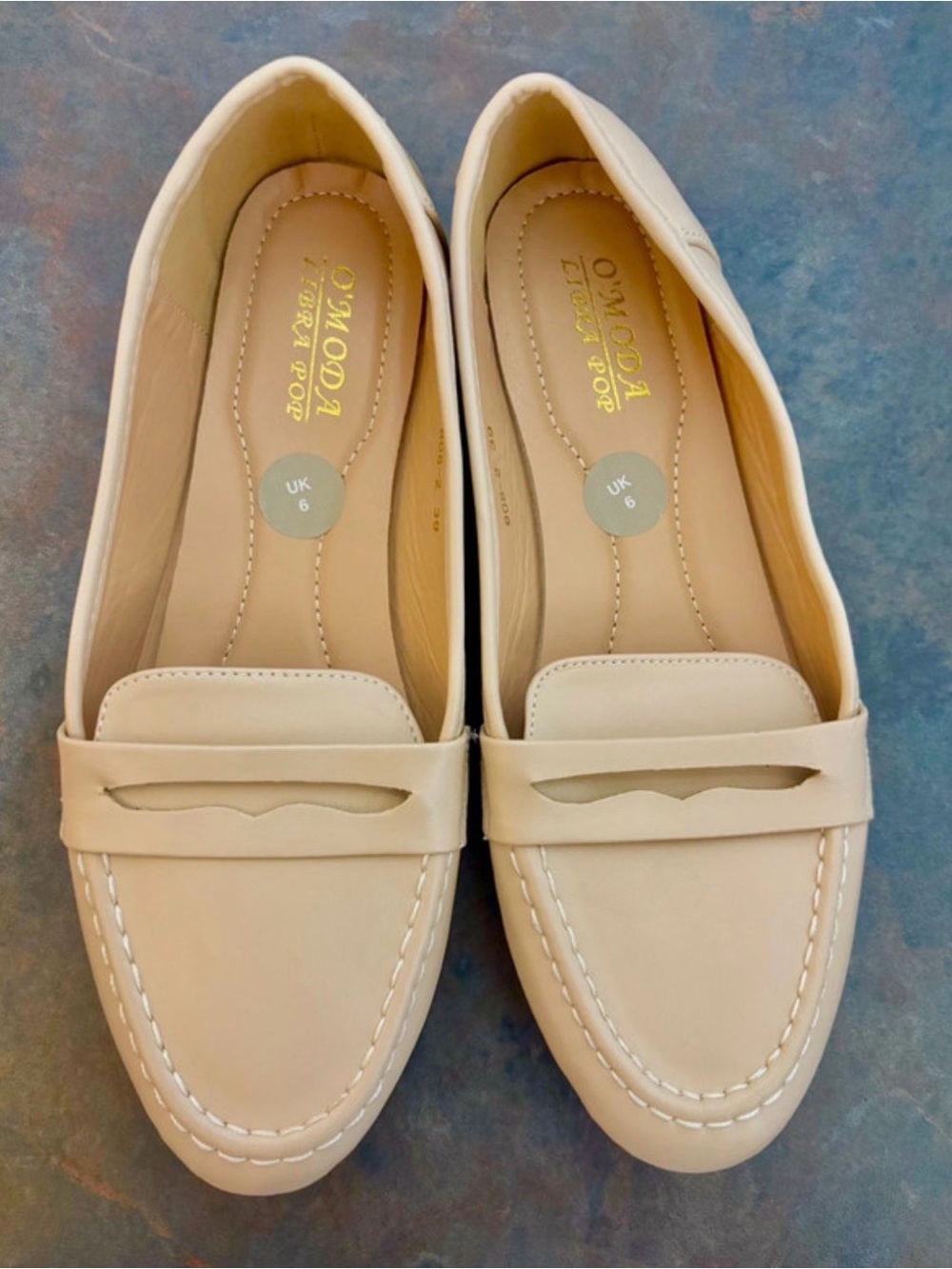 Moda Beige Women's Slip-On Penny Loafers